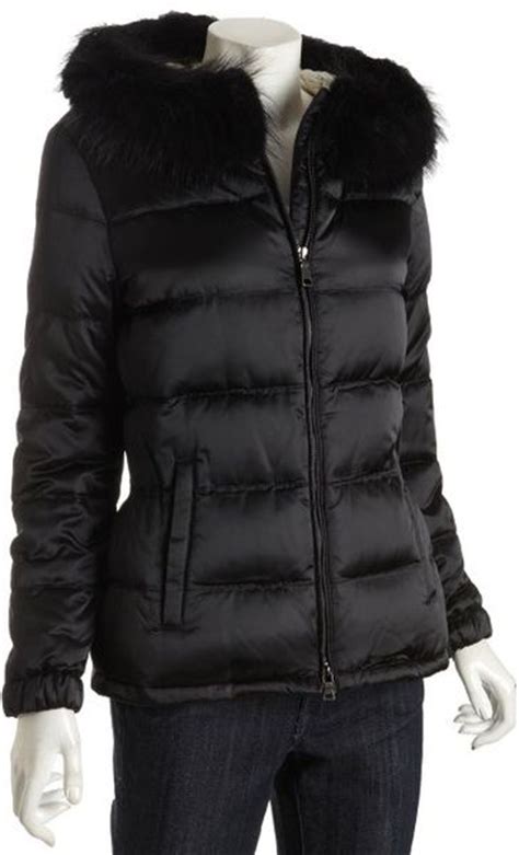 prada black quilted nylon fur hooded down coat|Prada Livermore.